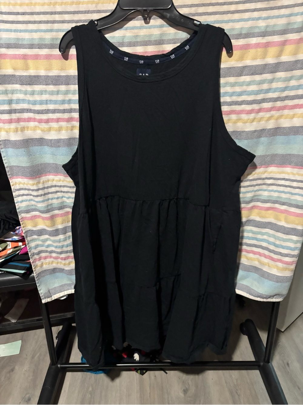GAP Black Tiered Scoop Neck Tank Dress